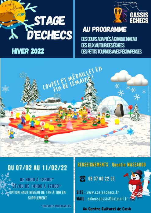 Stage Echecs Enfant Cassis